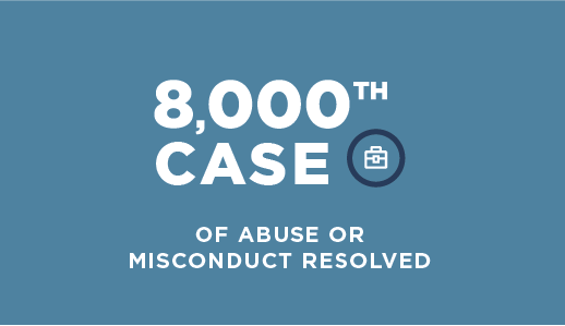 8,000th case of abuse or misconduct resolved