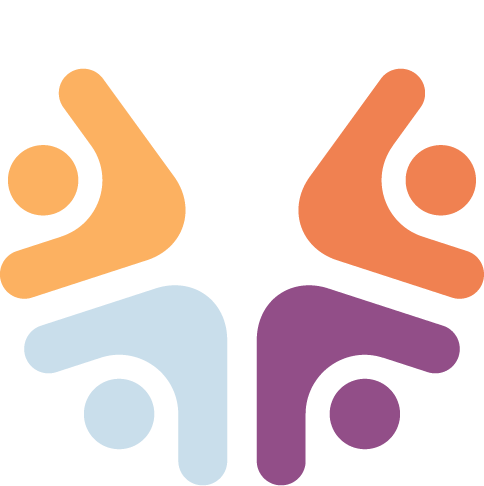 Icon of 5 people coming together and forming a circle.