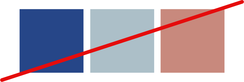 Do not modify brand colors in tint or hue.